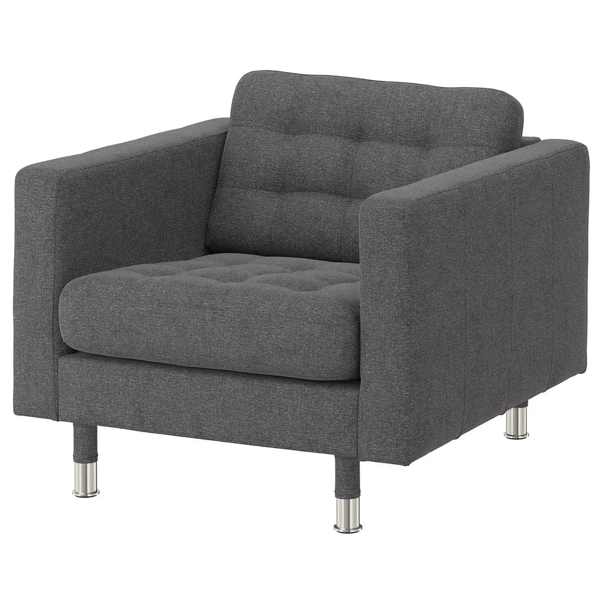 IKEA MORABO Armchair, Gunnared dark gray/metal [Width 35 7/8 ", Depth 36 1/4 ", Height 31 7/8 "]