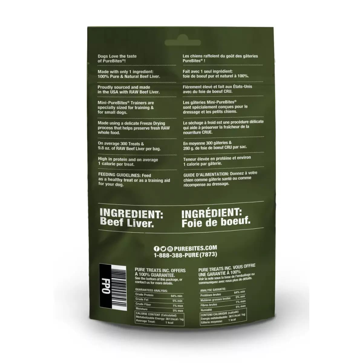 Mini-Purebites® Raw Freeze Dried Trainers Dog Treats - Beef Liver [Brand PureBites, Food Type Freeze Dried, Breed Size All, Life Stage All]