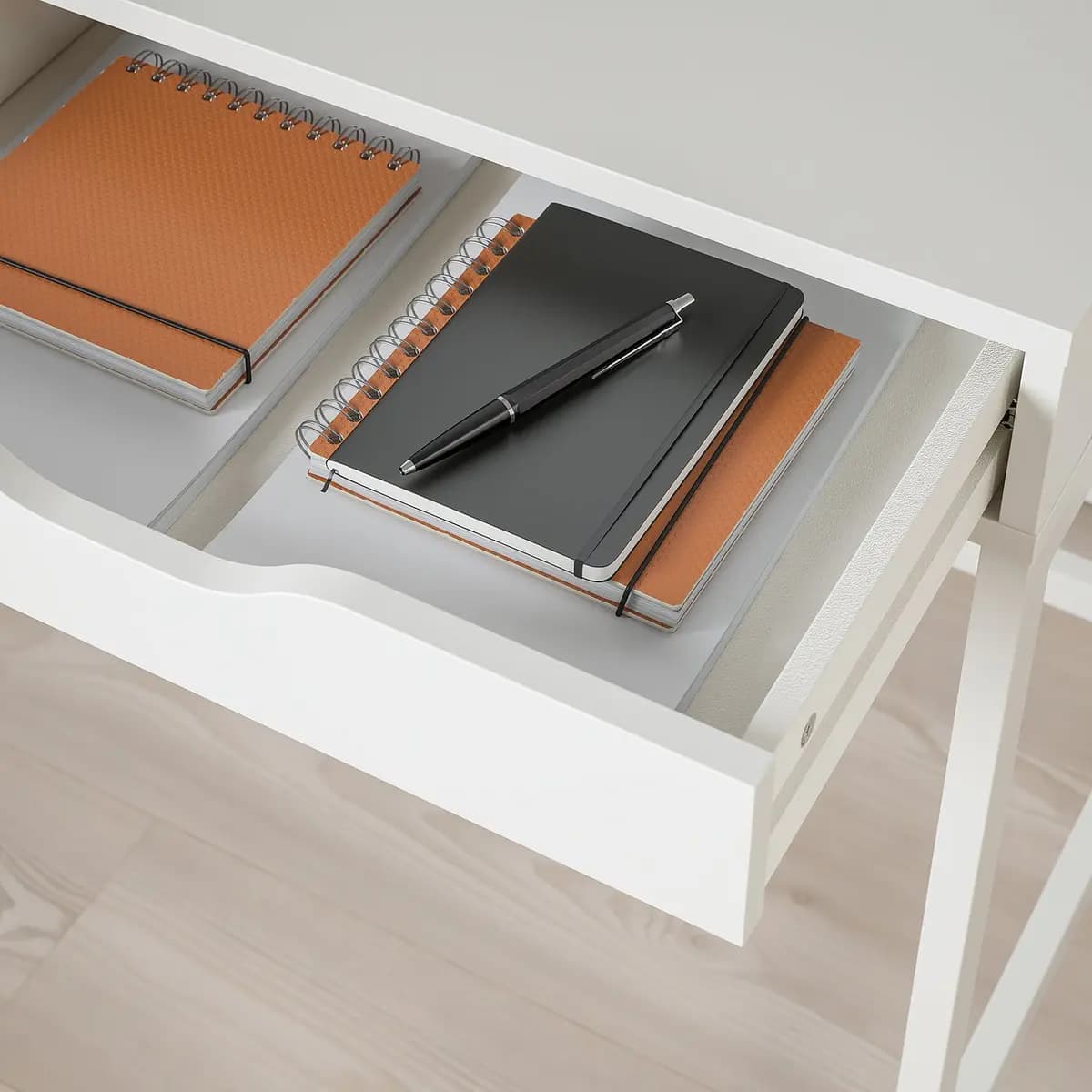 IKEA ALEX Desk, white 39 3/8x18 7/8 " [Max. load 110 lb, Maximum load/drawer 2 lb, Width 39 3/8 "]