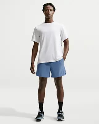 Nike Unlimited Men's Dri-FIT 5" Unlined Versatile Shorts Indigo Storm/Black/Indigo Storm [Body: 86% polyester/14% spandex. Mesh: 100% polyester., Machine wash, XS-4XL Tall]