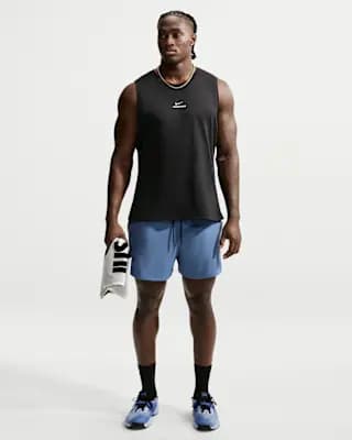 Nike Unlimited Men's Dri-FIT 5" Unlined Versatile Shorts Indigo Storm/Black/Indigo Storm [Body: 86% polyester/14% spandex. Mesh: 100% polyester., Machine wash, XS-4XL Tall]