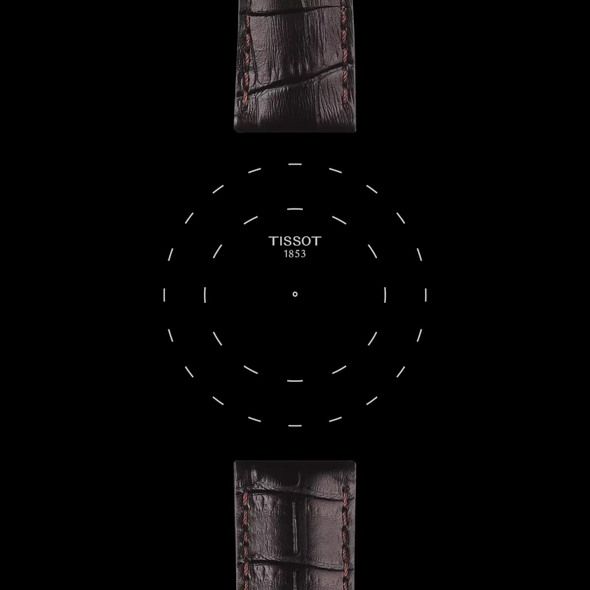 Tissot Official Brown Leather Strap Lugs 22 mm [Leather, Brown, 22.00]