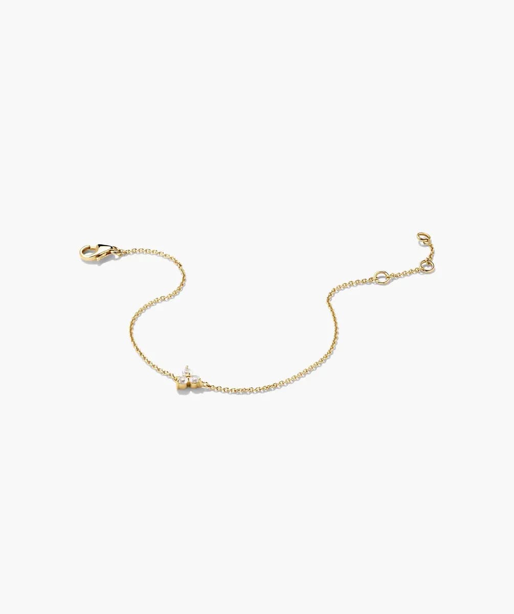 Mejuri Lotus Bracelet 18k Gold Vermeil - Lab Grown White Sapphire [18k Gold Vermeil - Lab Grown White Sapphire, 2.5 mm, 5.4 mm]
