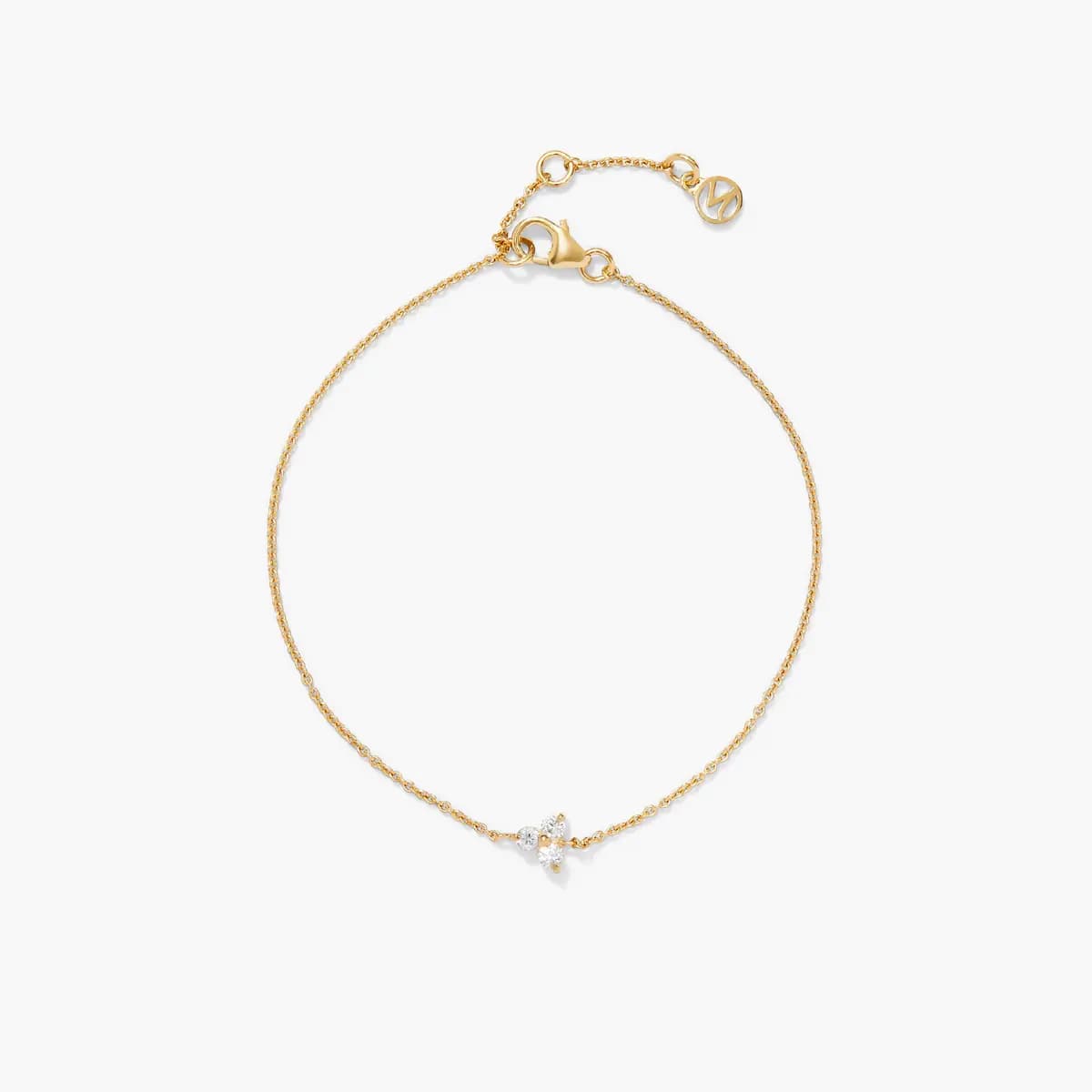 Mejuri Lotus Bracelet 18k Gold Vermeil - Lab Grown White Sapphire [18k Gold Vermeil - Lab Grown White Sapphire, 2.5 mm, 5.4 mm]
