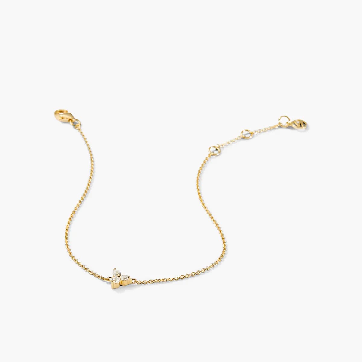 Mejuri Lotus Bracelet 18k Gold Vermeil - Lab Grown White Sapphire [18k Gold Vermeil - Lab Grown White Sapphire, 2.5 mm, 5.4 mm]
