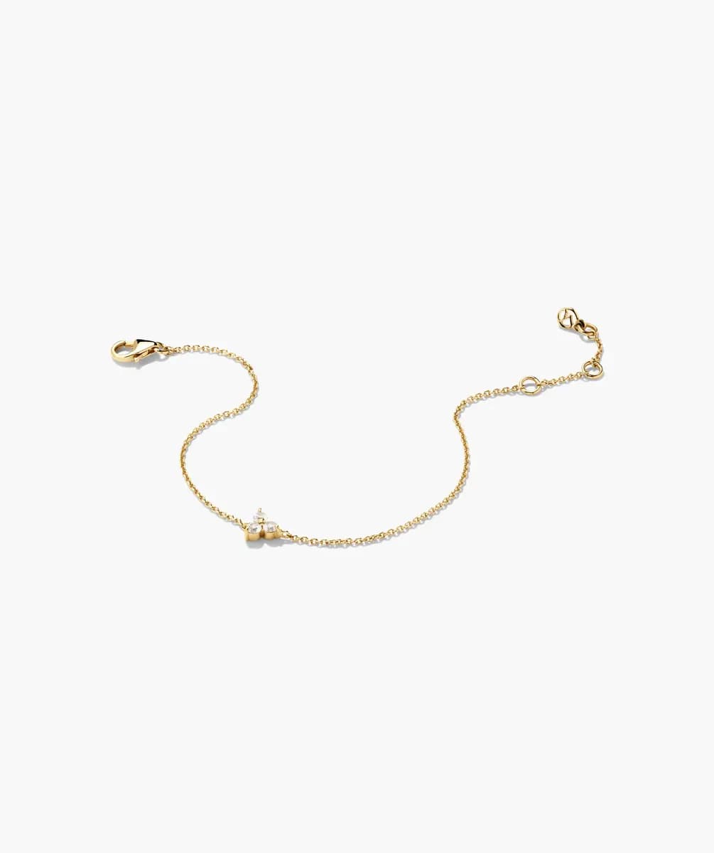Mejuri Lotus Bracelet 18k Gold Vermeil - Lab Grown White Sapphire [18k Gold Vermeil - Lab Grown White Sapphire, 2.5 mm, 5.4 mm]