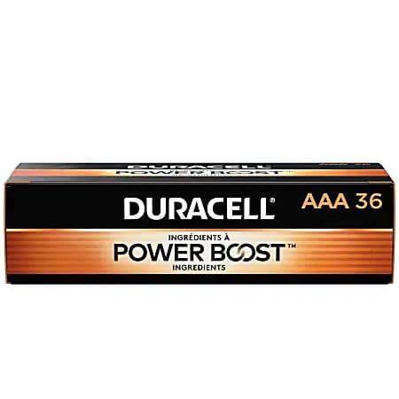 Duracell® Coppertop AAA Alkaline Batteries, Box of 36 [battery size AAA, Number of Batteries Per Pack/Box 36, Number of Packs/Boxes 1, Cell Type Alkaline]