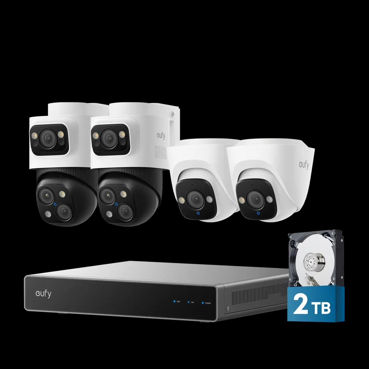 eufy PoE NVR Security System S4 [4K, 16MP Triple Lens, 360°PTZ / 122° FOV, 8× Hybrid Zoom / 5× Digital Zoom]