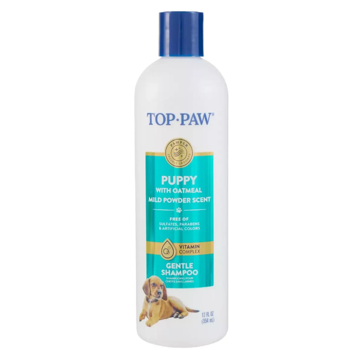 Top Paw® Puppy Gentle Shampoo with Oatmeal - Mild Powder Scent 12 oz [Intended For Dogs, Includes (1) 12 fl oz bottle, Health Consideration Skin & Coat, Total Weight 12 fl oz (354