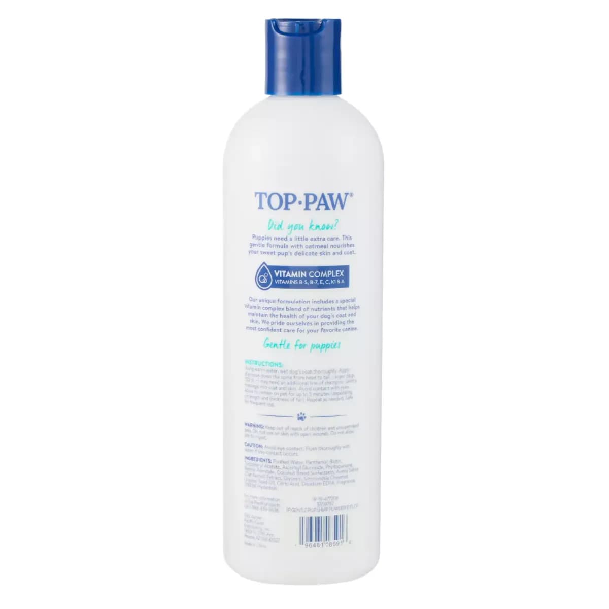 Top Paw® Puppy Gentle Shampoo with Oatmeal - Mild Powder Scent 12 oz [Intended For Dogs, Includes (1) 12 fl oz bottle, Health Consideration Skin & Coat, Total Weight 12 fl oz (354