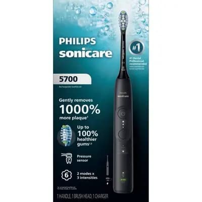 Philips Sonicare 5700 Rechargeable Electric Toothbrush - Black [8 Years and Up, Indicator Bristles, Medium, Full]