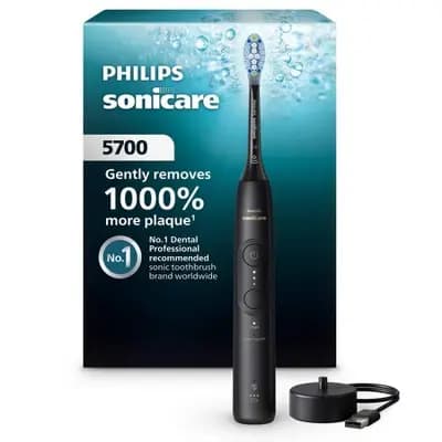 Philips Sonicare 5700 Rechargeable Electric Toothbrush - Black [8 Years and Up, Indicator Bristles, Medium, Full]
