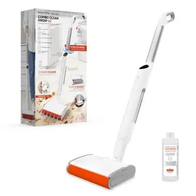 Sharper Image Combo Clean Sweep 02, Cordless Power Broom & Mop White [Battery, 0 Meter, 288 Meter]