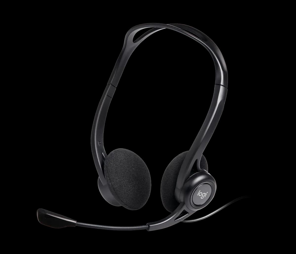 Logitech 960 USB Headset - Black [7.87 in (200 mm), 9.65 in (245 mm), 2.13 in (54 mm)]