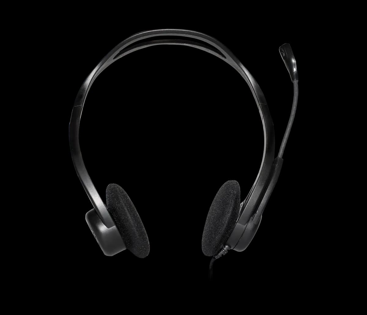 Logitech 960 USB Headset - Black [7.87 in (200 mm), 9.65 in (245 mm), 2.13 in (54 mm)]