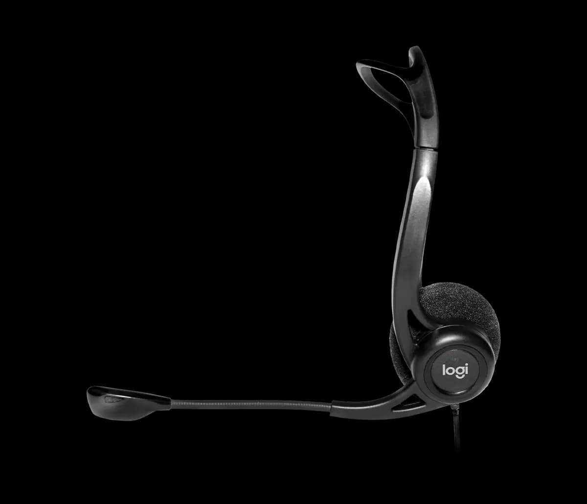 Logitech 960 USB Headset - Black [7.87 in (200 mm), 9.65 in (245 mm), 2.13 in (54 mm)]