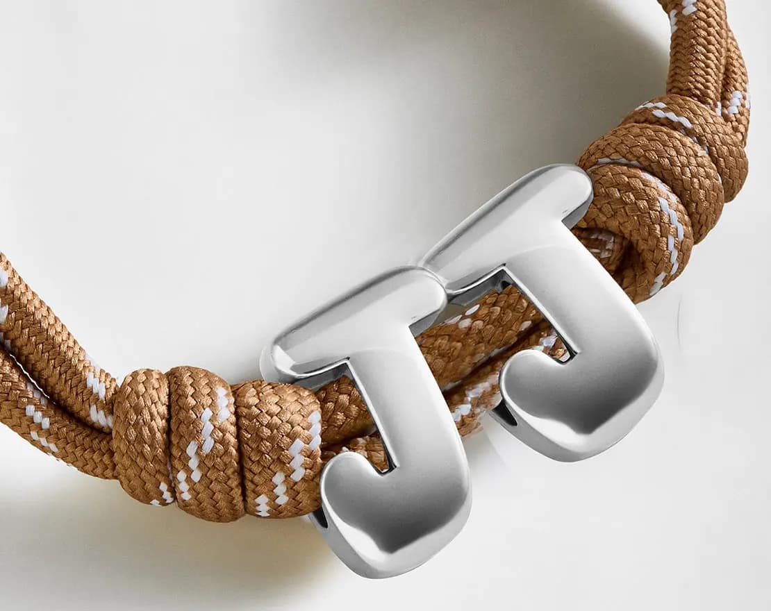 BaubleBar Knotty Initial Custom Bracelet - Light Brown Double Letters Gold [Adjustable pull-tie so you can get a perfect fit, Personalized with the capital letter of yo, Choose fro