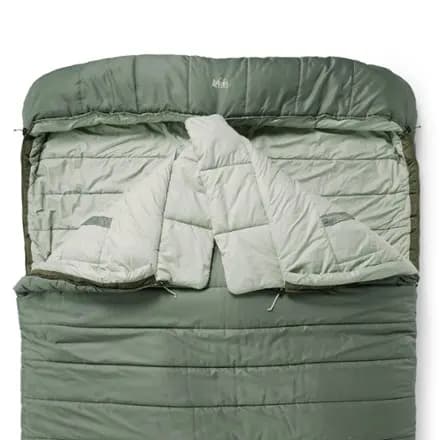 REI Co-op Siesta Hooded 20 Double Sleeping Bag Stone Green [Camping, 20 degrees (F), -6.6 degrees (C)]