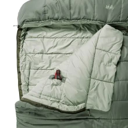REI Co-op Siesta Hooded 20 Double Sleeping Bag Stone Green [Camping, 20 degrees (F), -6.6 degrees (C)]