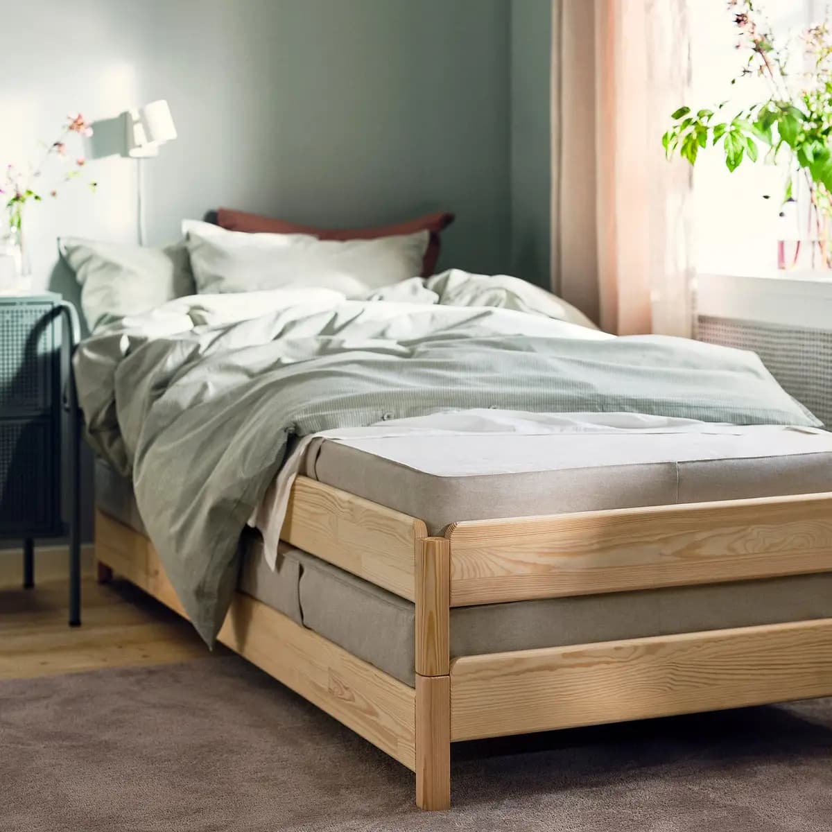 IKEA VANNAREID Pocket spring mattress, firm/beige [Width 38 1/4 ", Length 74 3/8 ", Thickness 5 1/8 "]