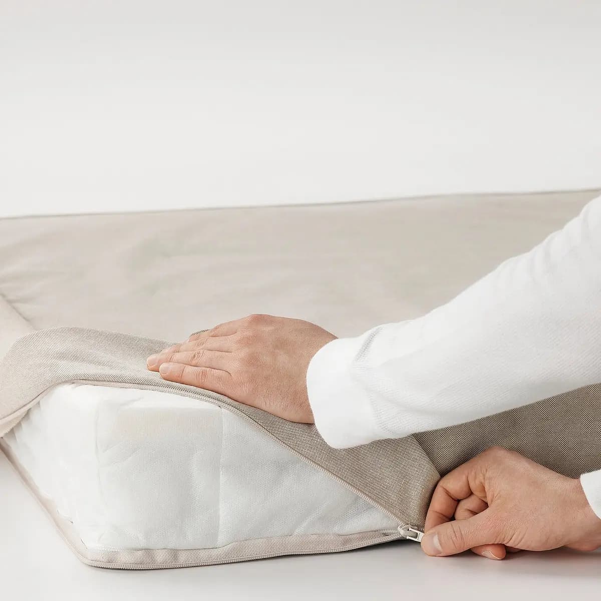 IKEA VANNAREID Pocket spring mattress, firm/beige [Width 38 1/4 ", Length 74 3/8 ", Thickness 5 1/8 "]
