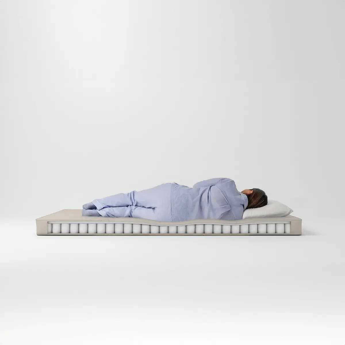 IKEA VANNAREID Pocket spring mattress, firm/beige [Width 38 1/4 ", Length 74 3/8 ", Thickness 5 1/8 "]