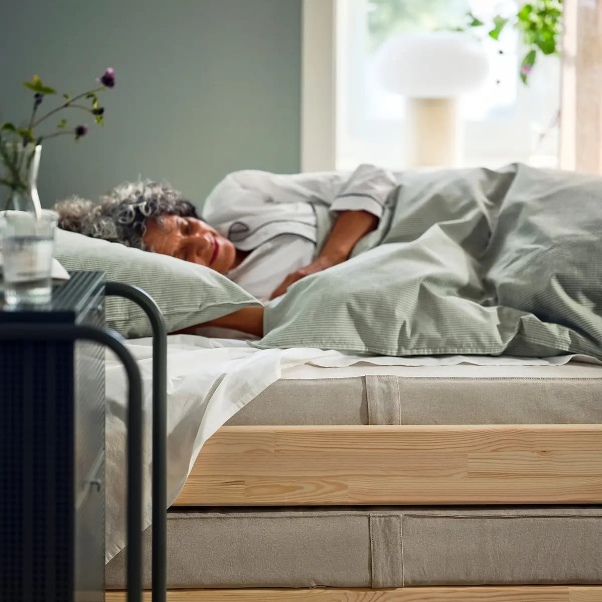 IKEA VANNAREID Pocket spring mattress, firm/beige [Width 38 1/4 ", Length 74 3/8 ", Thickness 5 1/8 "]