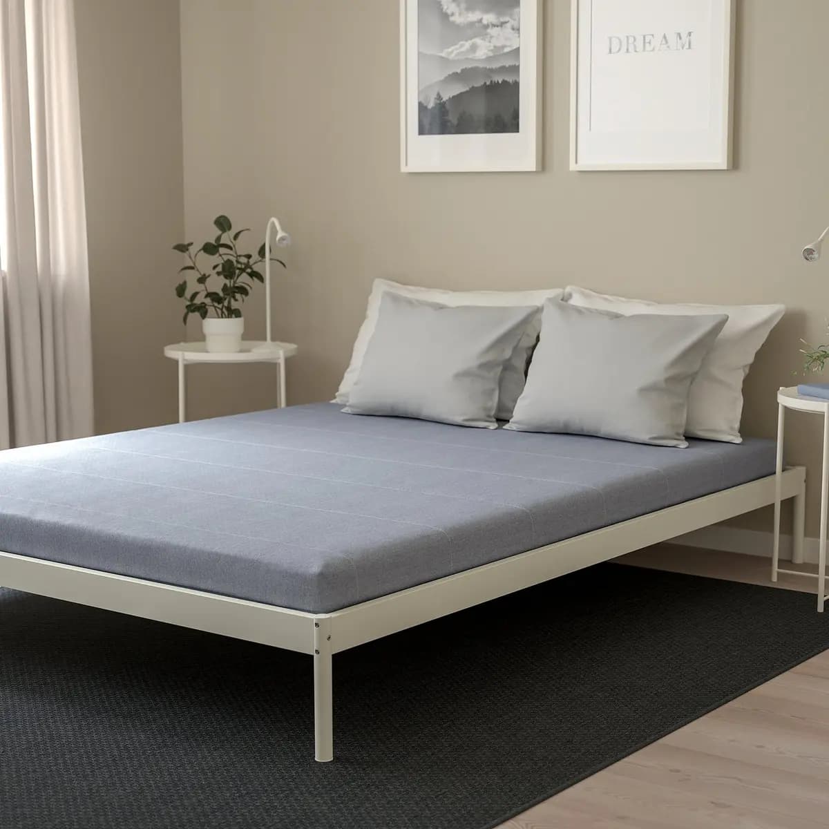 IKEA ÅGOTNES Foam mattress, firm/light blue [Width 59 7/8 ", Length 79 1/2 ", Thickness 3 7/8 "]
