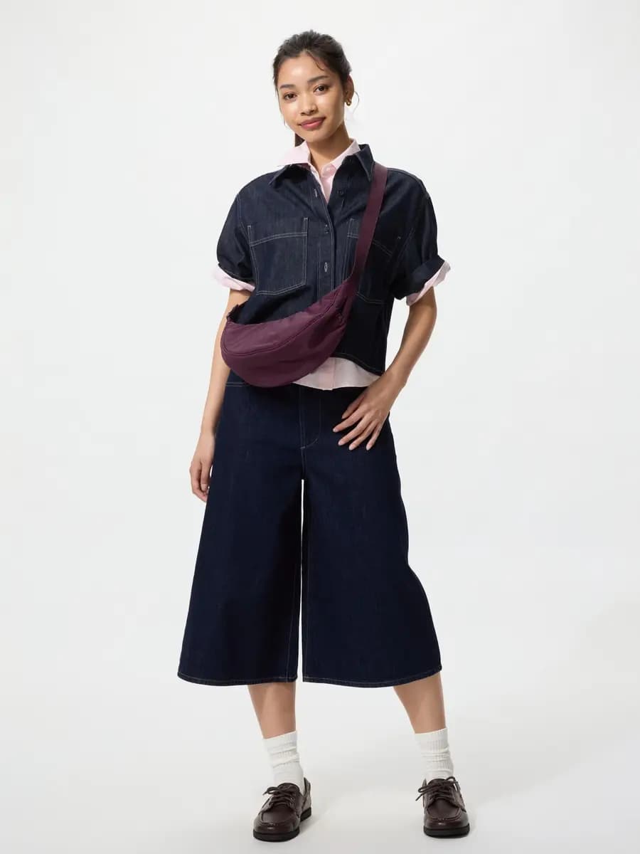 Uniqlo Round Mini Shoulder Bag Purple [Imported, Do not wash, Do not dry clean, PURPLE]