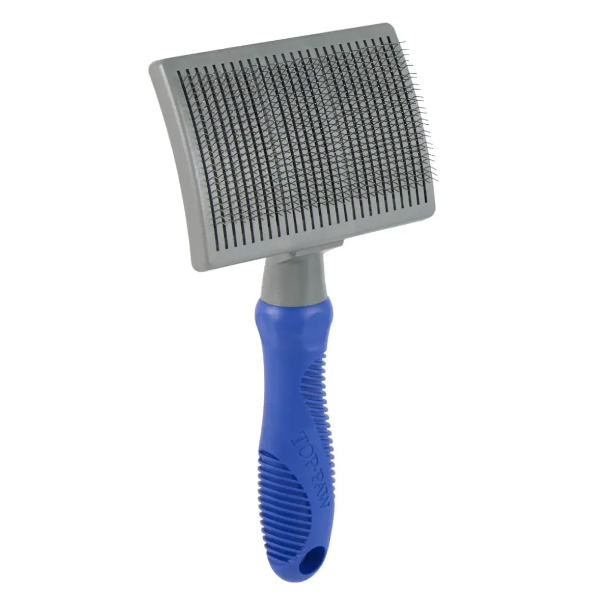 Top Paw® Self-Cleaning Metal Bristle Slicker Grooming Pet Brush [Brand Top Paw, Includes 1 Brush, Intended Pet(s) Dogs, Color Blue, Grey]