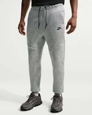 Nike Tech Men's Fleece Joggers Dark Grey Heather/Black [Body: 53% cotton/47% polyester. Pocket Bag: 100% cotton., Machine wash, XS-4XL]