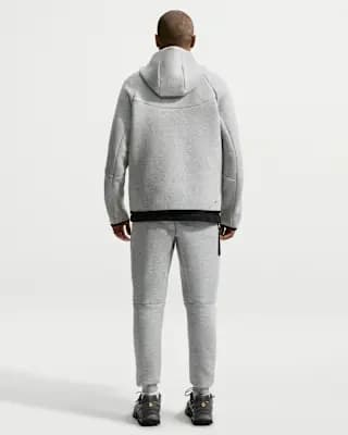 Nike Tech Men's Fleece Joggers Dark Grey Heather/Black [Body: 53% cotton/47% polyester. Pocket Bag: 100% cotton., Machine wash, XS-4XL]