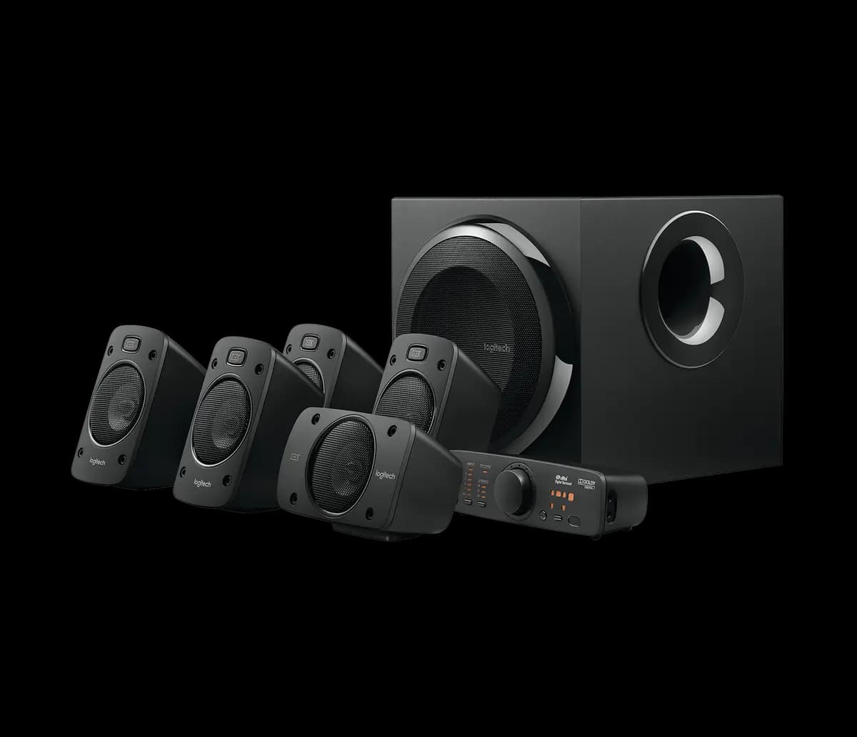 Logitech Z906 5.1 Surround Sound Speaker System - Black [6.51 in (165.3 mm), 3.91 in (99.3 mm), 3.64 in (92.5 mm)]