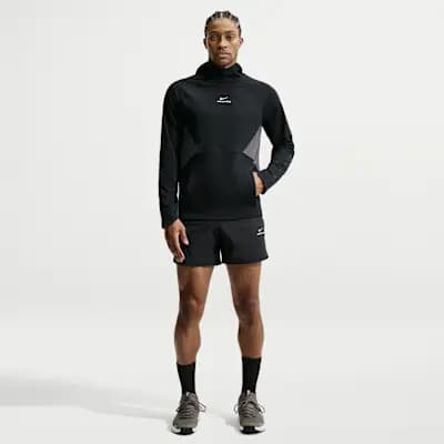 Nike Pro Men's Dri-FIT Mid-Layer Training Top Black/White [Black/White, Midweight knit material is soft and stretchy., Mesh panels provide extra breathability.]