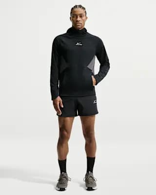 Nike Pro Men's Dri-FIT Mid-Layer Training Top Black/White [Black/White, Midweight knit material is soft and stretchy., Mesh panels provide extra breathability.]