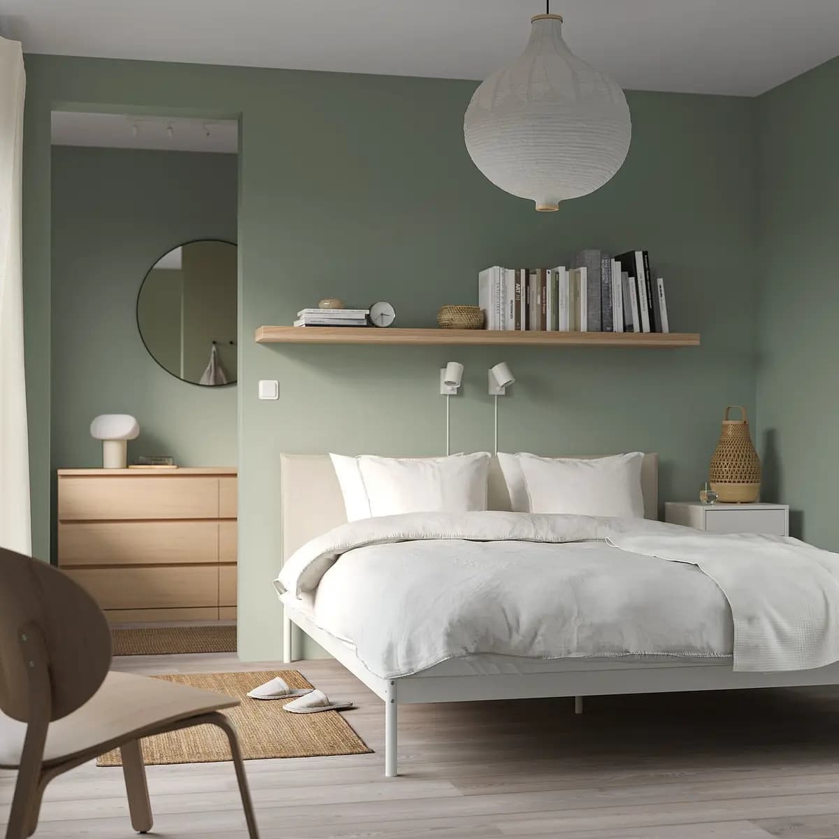 IKEA KLEPPSTAD Bed frame, white/Vissle beige [Width 62 1/4 ", Height 33 7/8 ", Length 81 7/8 "]