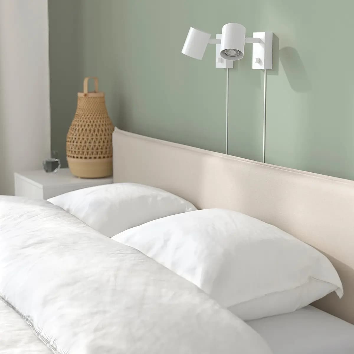 IKEA KLEPPSTAD Bed frame, white/Vissle beige [Width 62 1/4 ", Height 33 7/8 ", Length 81 7/8 "]