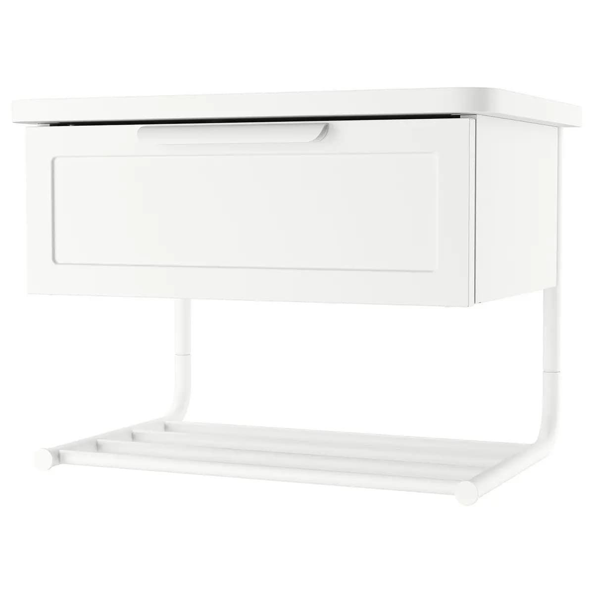 IKEA GRÅFJÄLLET Wall-mounted bedside table, white 16 1/2x11 3/8x12 1/4 " [Depth 11 3/8 ", Height 12 1/4 ", Width 16 1/2 "]