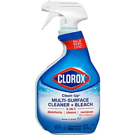 Clorox Clean-Up Multi-Surface Cleaner with Bleach, Rain Clean, Spray Bottle, 32 Fluid Ounces (30058) [color Clear, Fragrance Fresh, Number Of Containers 1, Size (container) 32 oz]