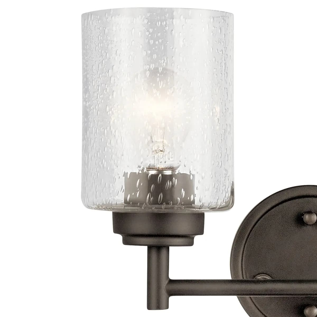 Kichler Winslow Vanity Light Black (45885BK) [Attribute 2-Light, Attribute Clear Seeded Glass, Depth 6.5]