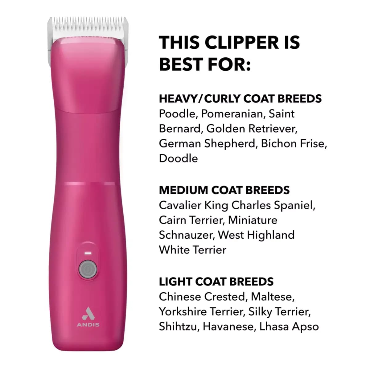 Andis® eMERGE Pet Hair Electronic Cordless Clipper with Detachable Blade [Includes Blade oil, blade cleaning brush, and bla, Intended Pet(s) Dog, Material(s) Plastic, Steel, Produc