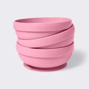 Bowls - 3pk - Pink - Cloud Island™ [Features Round (shape), Number of Pieces 3, Suggested Age 6 Months and Up, Capacity (Volume) 13.8 fl oz (US)]