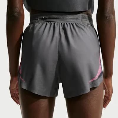 Nike AeroSwift Women's Dri-FIT ADV Brief-Lined 3" Running Shorts Iron Grey/White [Iron Grey/White, Swoosh logos and graphics, Elastic waistband with inner drawcord]