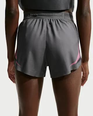 Nike AeroSwift Women's Dri-FIT ADV Brief-Lined 3" Running Shorts Iron Grey/White [Iron Grey/White, Swoosh logos and graphics, Elastic waistband with inner drawcord]