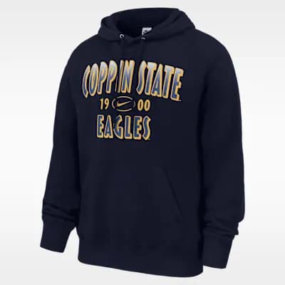 Nike College (Coppin State) Men's Club Fleece Pullover Hoodie Game Royal [Game Royal, Standard fit for a relaxed, easy feel., 80% cotton/20% polyester]