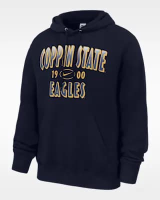 Nike College (Coppin State) Men's Club Fleece Pullover Hoodie Game Royal [Game Royal, Standard fit for a relaxed, easy feel., 80% cotton/20% polyester]