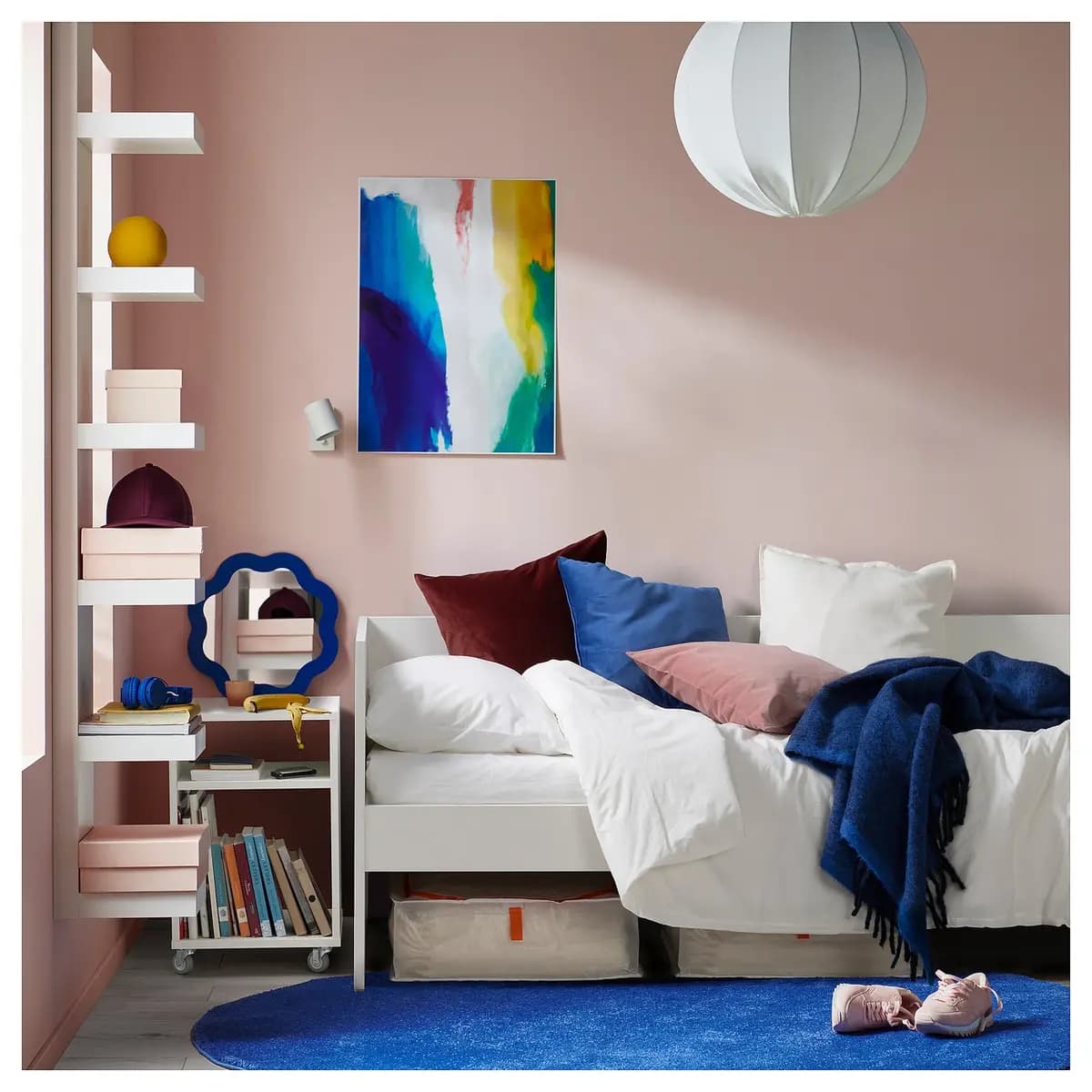 IKEA VIHALS Daybed frame, white [Width 40 1/2 ", Height 29 1/2 ", Length 77 1/8 "]