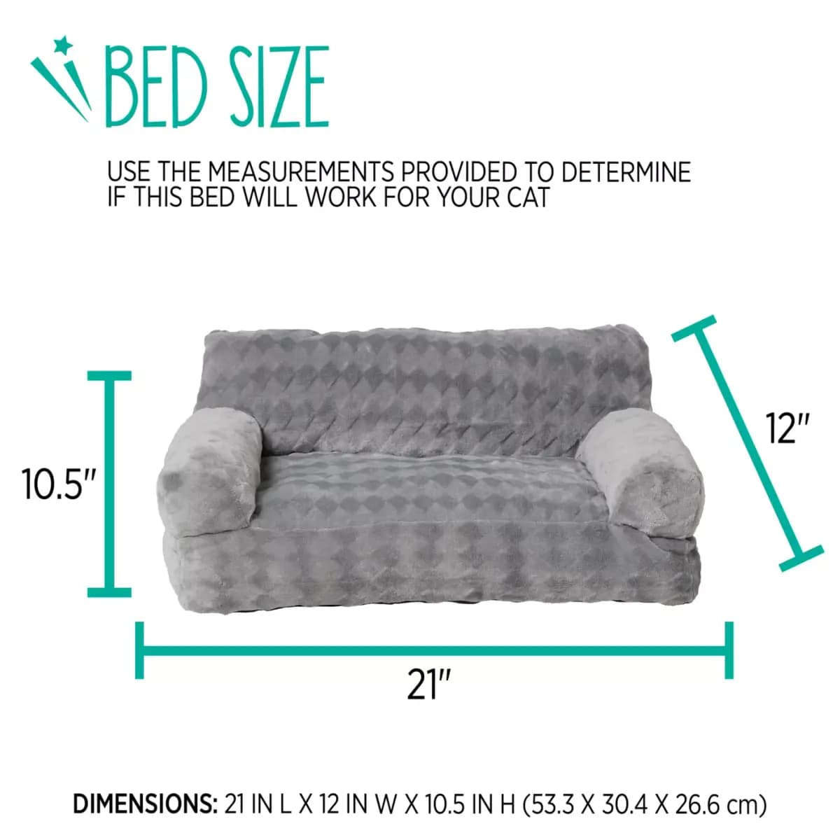 Whisker City® Grey Cat Couch Bed 21Lx12W [Brand Whisker City®, Includes 1 Couch Bed, Color Gray, Environment Indoors]
