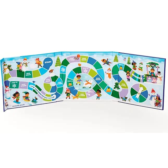 Fat Brain Toys Blizzard Blitz Magnetic Game [Winter-themed travel board game, Encourages counting skills, imaginative thinking, Spin the spinner to determine what space to move to 