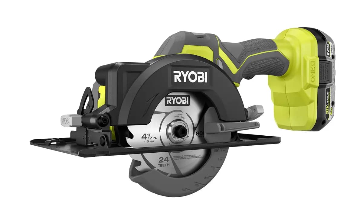 RYOBI 18V ONE+ 4-1/2" Circular Saw Kit [Fuel Gauge Integrated LEDs, Capacity 2Ah, Voltage 18V]